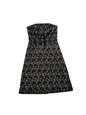 White House Black Market Black & white Strapless Lace A-Line Dress